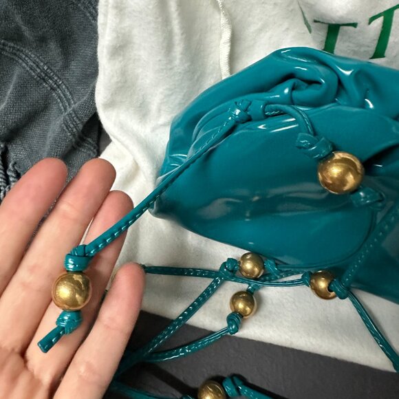 Bottega veneta mini pouch bag Rare teal blue color with...